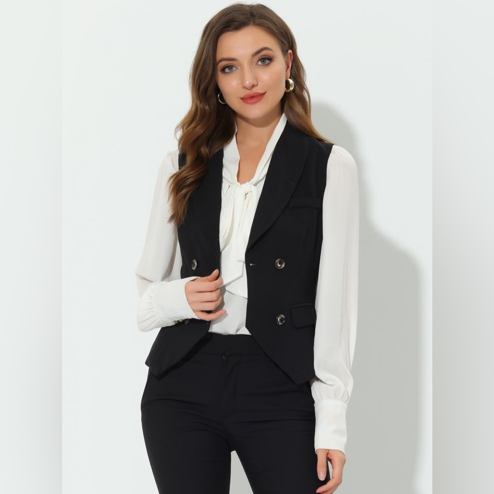 Allegra K Waistcoat Lapel Collar Dressy Versatile
Racerback Suit Vest S NWOT - Picture 3 of 12